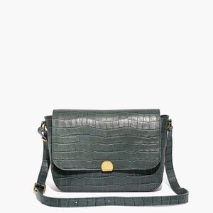 Madewell The Abroad Croc Embossed Leather Edition Crossbody Shoulder Bag